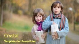  Presentation with happy korean kids - Cool new slides with while having fun on beautyful backdrop and a  colored foreground