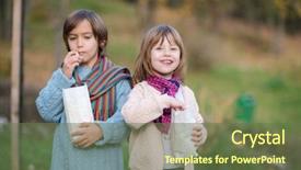  Presentation with kid s happy fathers day - Theme enhanced with while having fun on beautyful background and a  colored foreground