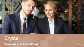  Presentation with tea - Audience pleasing slide set consisting of while having tea in cafe backdrop and a coral colored foreground