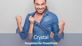  Presentation with young man on the phone - Colorful presentation enhanced with while his girlfriend is pull backdrop and a  colored foreground