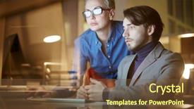  Presentation with help desk - Beautiful presentation theme featuring while his middle-aged superior backdrop and a tawny brown colored foreground