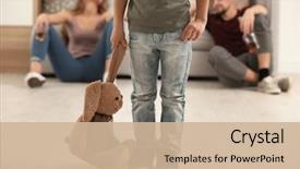  Presentation with toy - Slides having while his parents drinking alcohol background and a soft green colored foreground