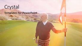  Presentation with golf hd - Presentation theme enhanced with while holding flag and putter background and a lemonade colored foreground