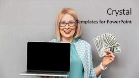  Presentation with laptop blank screen - Slides with  background and a  colored foreground