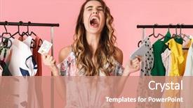  Presentation with credit card - Beautiful slides featuring while holding smartphone and credit backdrop and a coral colored foreground