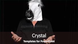  Presentation with horse head - Presentation design consisting of while in a photo booth background and a wine colored foreground