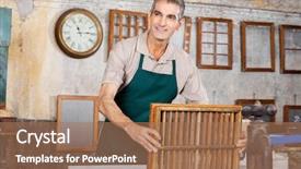  Presentation with pulp paper - Colorful PPT theme enhanced with while looking away at paper backdrop and a coral colored foreground