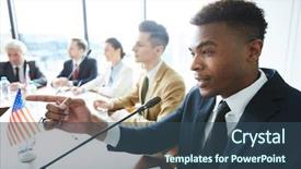  Presentation with congress - PPT theme enhanced with while making statement at international background and a ocean colored foreground