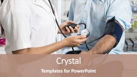  Presentation with blood pressure - Slides having while measuring man's blood background and a coral colored foreground