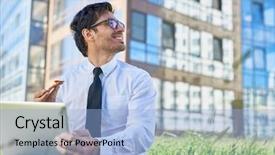  Presentation with sky day and night - Slides consisting of while networking and having pizza background and a  colored foreground