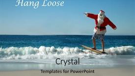  Presentation with santa - PPT layouts featuring while on a beautiful beach background and a light blue colored foreground