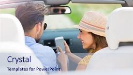  Presentation with road trip - Slide deck consisting of while on a road trip background and a sky blue colored foreground