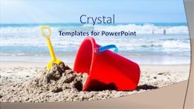  Presentation with summer holiday - Beautiful slide deck featuring while-playing-in-the-water backdrop and a sky blue colored foreground