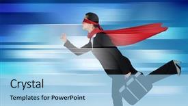  Presentation with super hero - Slide set having while pretending to be super background and a light blue colored foreground