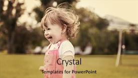  Presentation with children little child girl plays - Slides consisting of while running in the spacious background and a yellow colored foreground