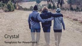  Presentation with holding hands family walking - Audience pleasing theme consisting of while searching for a christmas backdrop and a light gray colored foreground