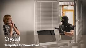  Presentation with school shooting - Cool new PPT layouts with while she calling police school backdrop and a gray colored foreground