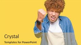  Presentation with afro hair salon - Slide set with while shouting with anger rage background and a  colored foreground