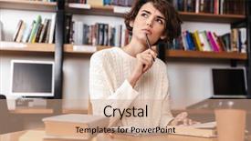  Presentation with young college student diagnosis of chlamydia - Cool new slide set with while sitting at the library backdrop and a coral colored foreground