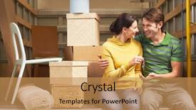  Presentation with broken home upset couple - Presentation having while sitting back of moving background and a coral colored foreground