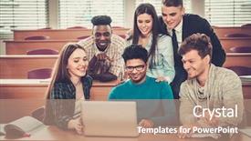  Presentation with lecture hall - Colorful PPT theme enhanced with while sitting in a lecture backdrop and a coral colored foreground