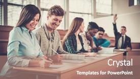  Presentation with lecture hall - Amazing slides having while sitting in a lecture backdrop and a coral colored foreground