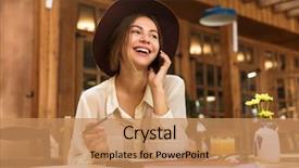  Presentation with arabian woman wearing hijab muslim - Audience pleasing slides consisting of while sitting in cozy cafe backdrop and a coral colored foreground