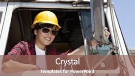  Presentation with logging truck - Colorful presentation theme enhanced with while sitting in logging truck backdrop and a violet colored foreground