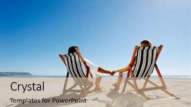  Presentation with summer - Presentation enhanced with while sitting on a beach background and a coral colored foreground