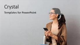  Presentation with asian - Amazing slide deck having while sitting on a chair backdrop and a light gray colored foreground