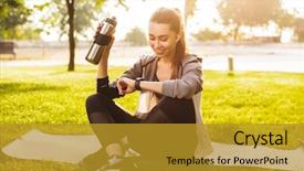  Presentation with water cup - Slides having while sitting on exercise mat background and a gold colored foreground