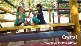  Presentation with jungle - Slide deck enhanced with while sitting on jungle gym background and a tawny brown colored foreground