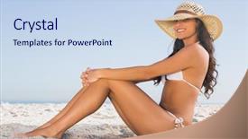  Presentation with beach - PPT theme with while sitting on the beach background and a  colored foreground