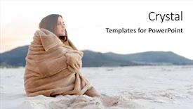  Presentation with sunset beach - Audience pleasing PPT theme consisting of while sitting on the beach backdrop and a  colored foreground