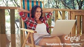  Presentation with rest - Slide set having while sitting on the summer background and a  colored foreground