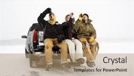  Presentation with tailgate - Presentation theme consisting of while sitting on the tailgate background and a coral colored foreground