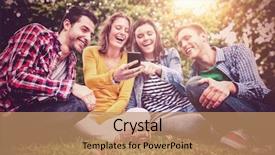  Presentation with college student money - Theme with while sitting together at park background and a  colored foreground