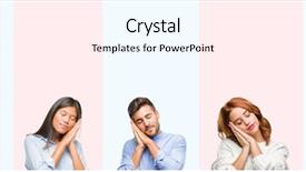  Presentation with collage of diversity people - Beautiful presentation featuring while smiling with closed eye backdrop and a  colored foreground