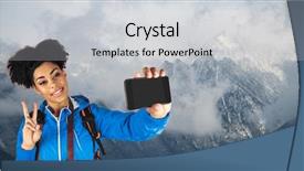  Presentation with peace - Colorful presentation enhanced with while standing against snowcapped mountains backdrop and a  colored foreground