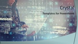  Presentation with hacker white - Theme with while standing against white tile background and a light gray colored foreground