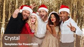  Presentation with qoute for a golden year - Beautiful PPT theme featuring while standing and showing peace backdrop and a coral colored foreground