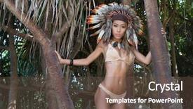  Presentation with native american feather - Cool new presentation theme with free jewelry - sensual native american indian looking backdrop and a violet colored foreground