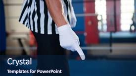  Presentation with boxing ring - Slide deck consisting of while standing in boxing ring background and a navy blue colored foreground