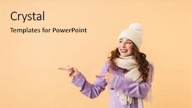  Presentation with winter - Amazing slide deck having while standing isolated over beige backdrop and a lemonade colored foreground