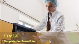  Presentation with factory machine - Colorful slide set enhanced with while standing near a compressor backdrop and a tawny brown colored foreground