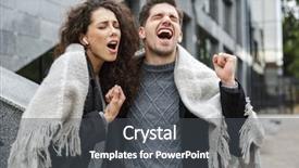  Presentation with love between man and woman - Audience pleasing theme consisting of while standing over gray building backdrop and a dark gray colored foreground