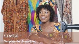  Presentation with african cloth - Beautiful presentation theme featuring electric car is charged in the parking lot near the house backdrop and a gray colored foreground.