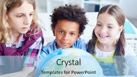  Presentation with classmates - Slide set having while studying countries and land background and a light blue colored foreground