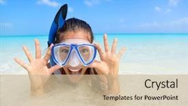  Presentation with water ocean - Audience pleasing slide deck consisting of while swimming in ocean water backdrop and a soft green colored foreground