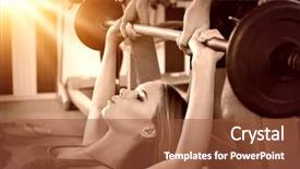  Presentation with woman sport - Audience pleasing slide deck consisting of while taking exercises color sepia backdrop and a red colored foreground